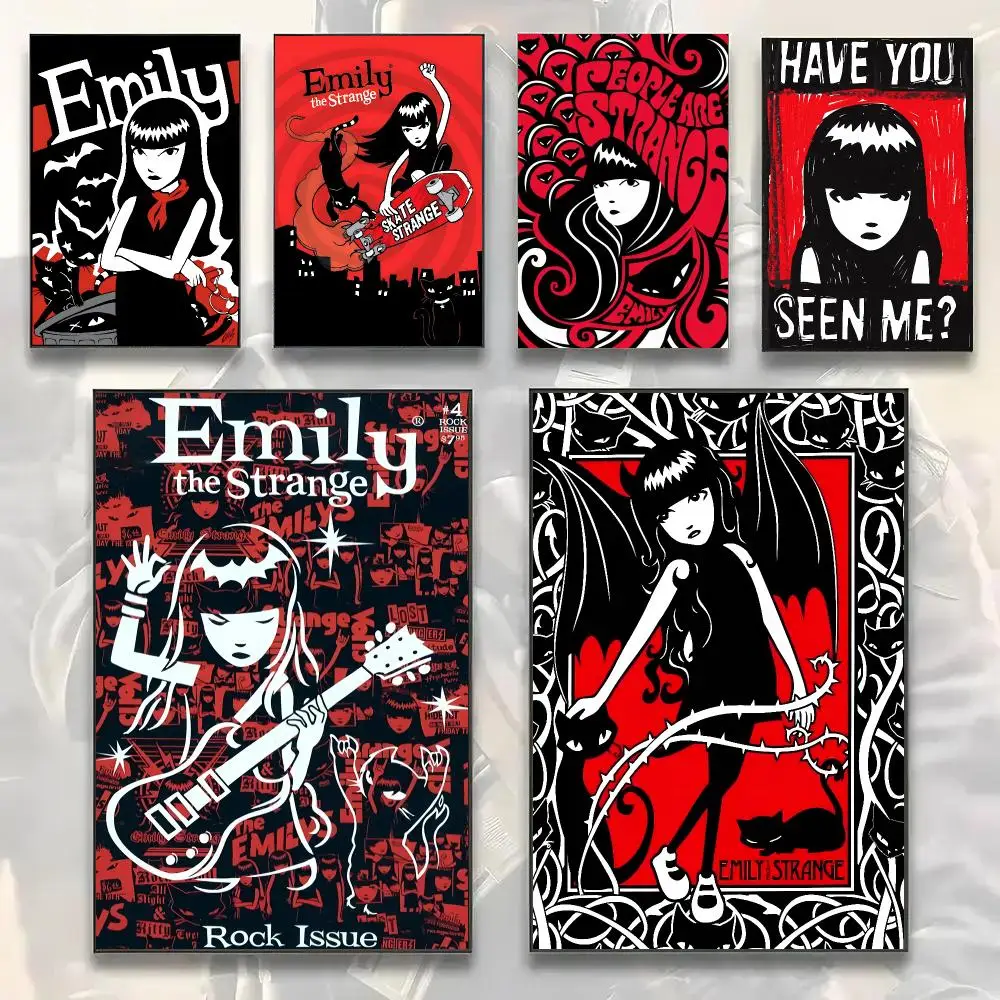 Gothic Cartoon E-Emily the S-Strange Painting Calligraphy Modern Canvas Wall Art Prints for Living Room Decor | Wall Decals