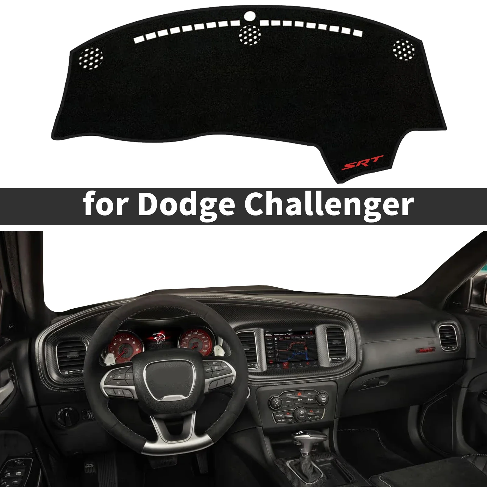 

Dashmat Car Dashboard Mat for Dodge Challenger 2015-2023 Sunshade Protective Carpet Dash Mat