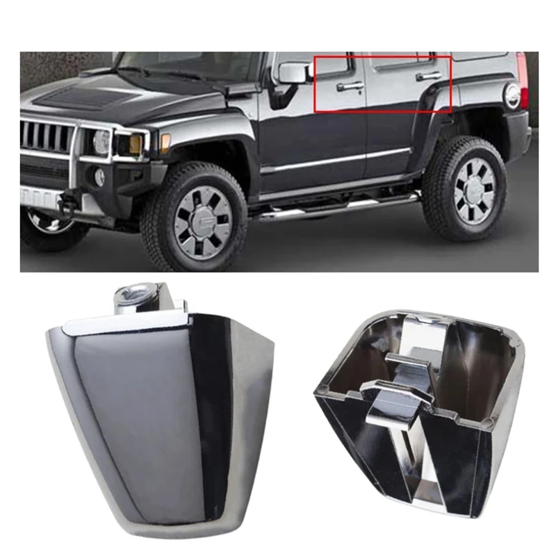 Front Rear Exterior Door Handle End Cap Chrome For Hummer H3 2006-2010 15932907 15932-907 Accessories