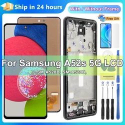 A52S 5G Display Screen Replacement, for Samsung Galaxy A52s 5G A528 A528B A528B/DS Lcd Display Digital Touch Screen with Frame