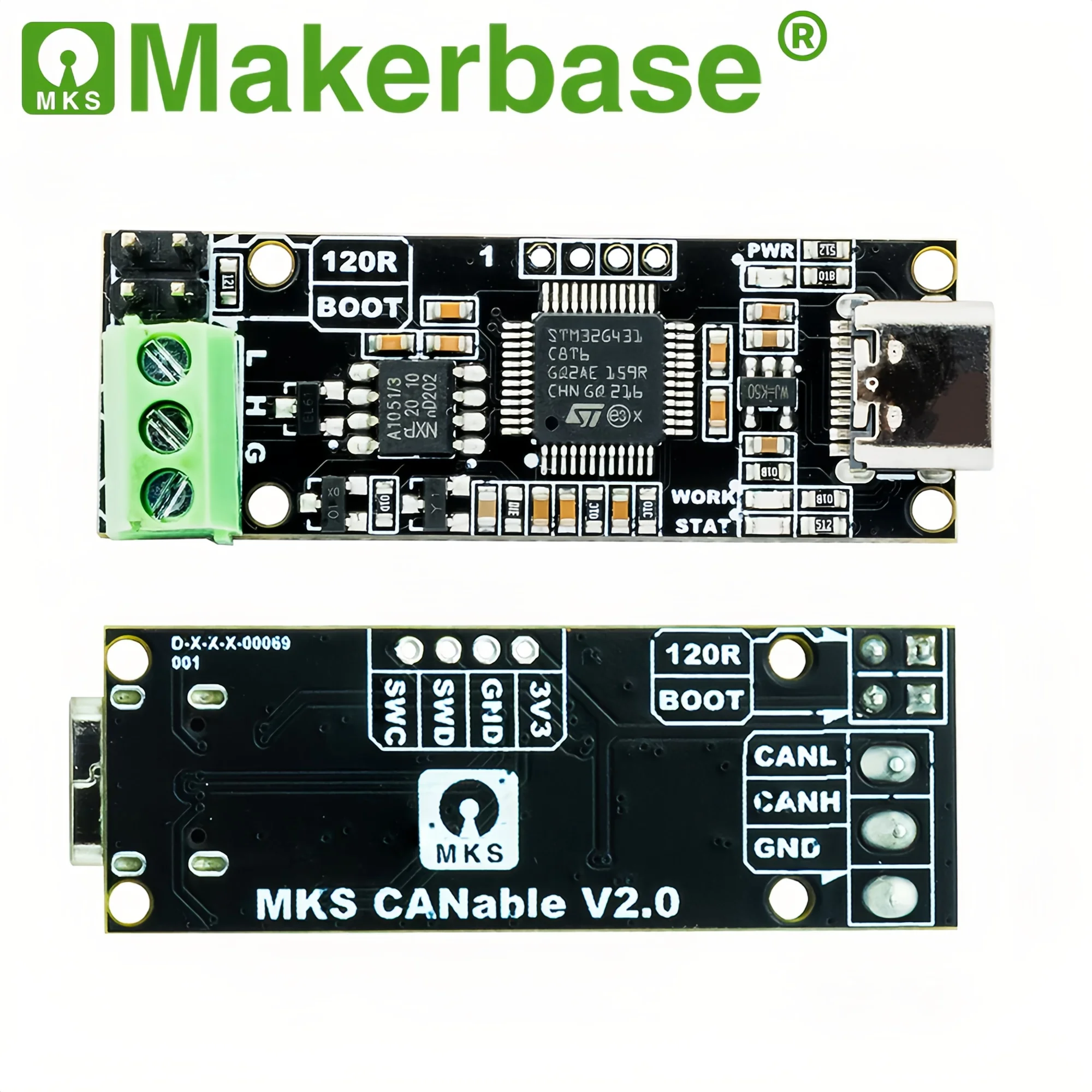 

Адаптер MKS CANable 2.0 USB-CAN для Makerbase MKS CANable V1.0 Обновление анализатора USB-CAN с открытым исходным кодом Аксессуары для 3D-принтеров