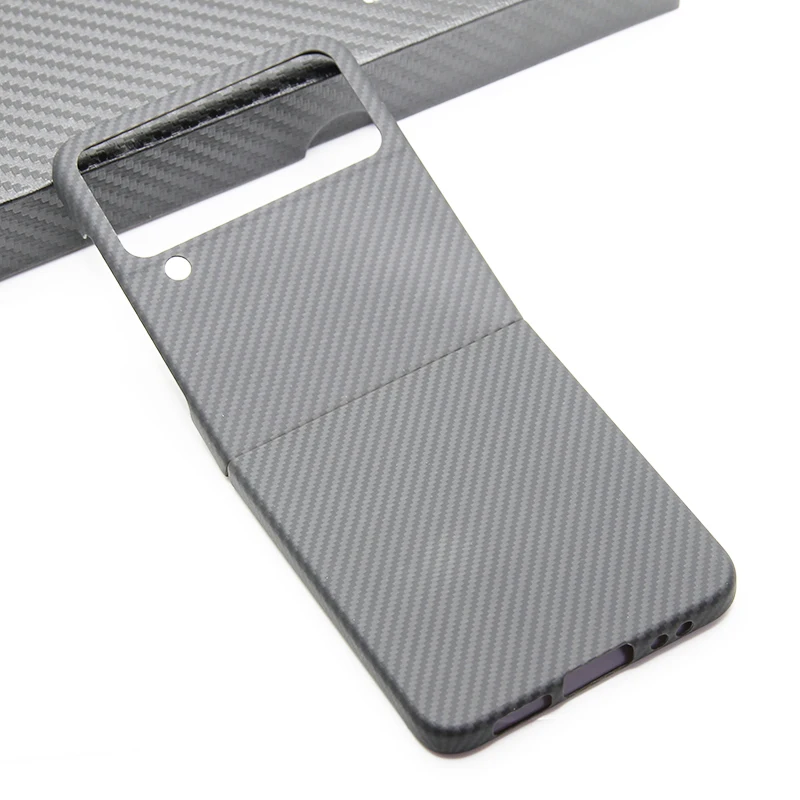 Case for Samsung Z Flip 4 & W23 Flip Ultrathin 600D Real Carbon Fiber Aramid Cell Mobile Phone Protective Cover Protection Shell