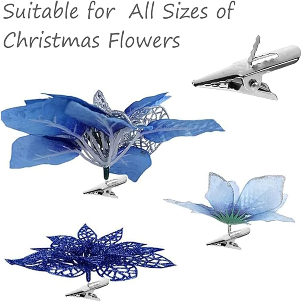 30Pcs Metall Krokodil Clip Hause Raum Dekoration Weihnachten Baum Ornamente Weihnachten Blume Clip Hochzeit Decor Neue Jahr Zubehör – Detail 6