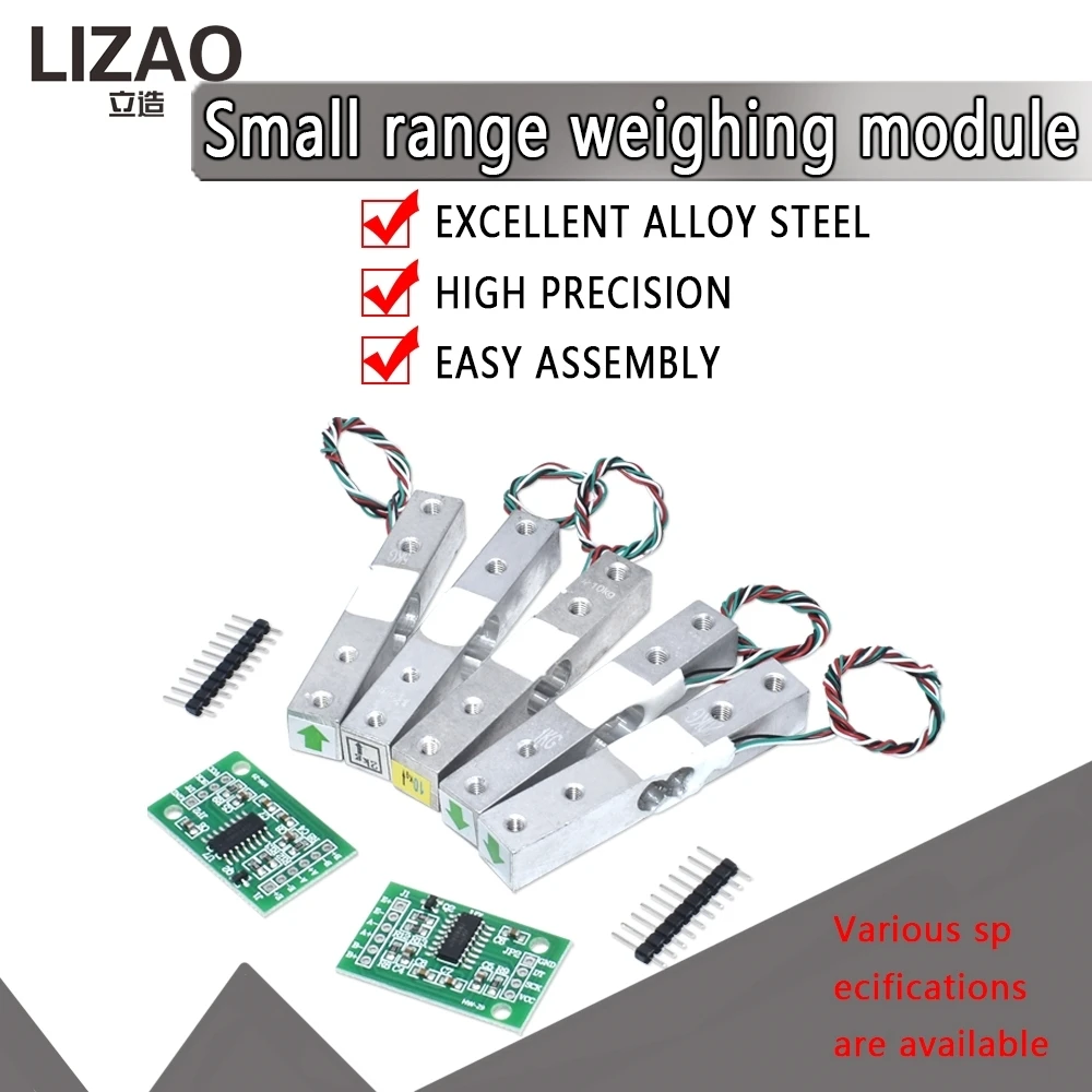 LIZAO Digital Load Cell Weight Sensor 1KG 5KG 10KG 20KG + HX711 Weighing AD Module for Electronic Kitchen Scale DIY