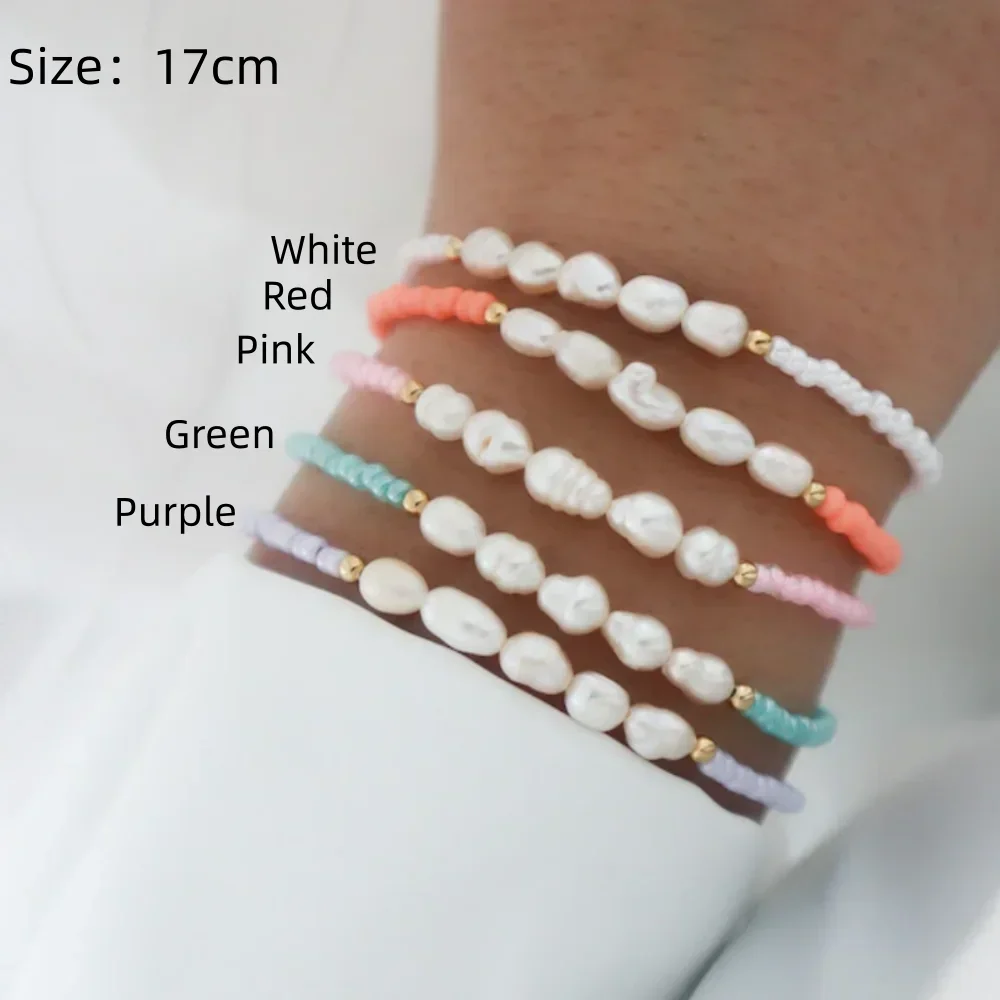 CCGOOD Armband Natuurlijke Zoetwaterparels Miyuki Kralen Armbanden voor Vrouwen Boho Zomer Strand Sieraden Verstelbare Touw Pulseras