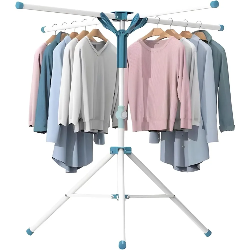 

Portable Drying Rack Clothing and Height-Adjustable, Space Saving Laundry Drying Rack with Clips