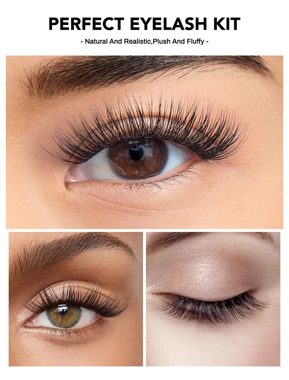 NATUHANA Cluster-Wimpern, DIY-Wimpernverlängerung, Mix-Stile, individuelle Wimperncluster mit Bindung und Pinzette für Selbstanwendungen – Detail 6