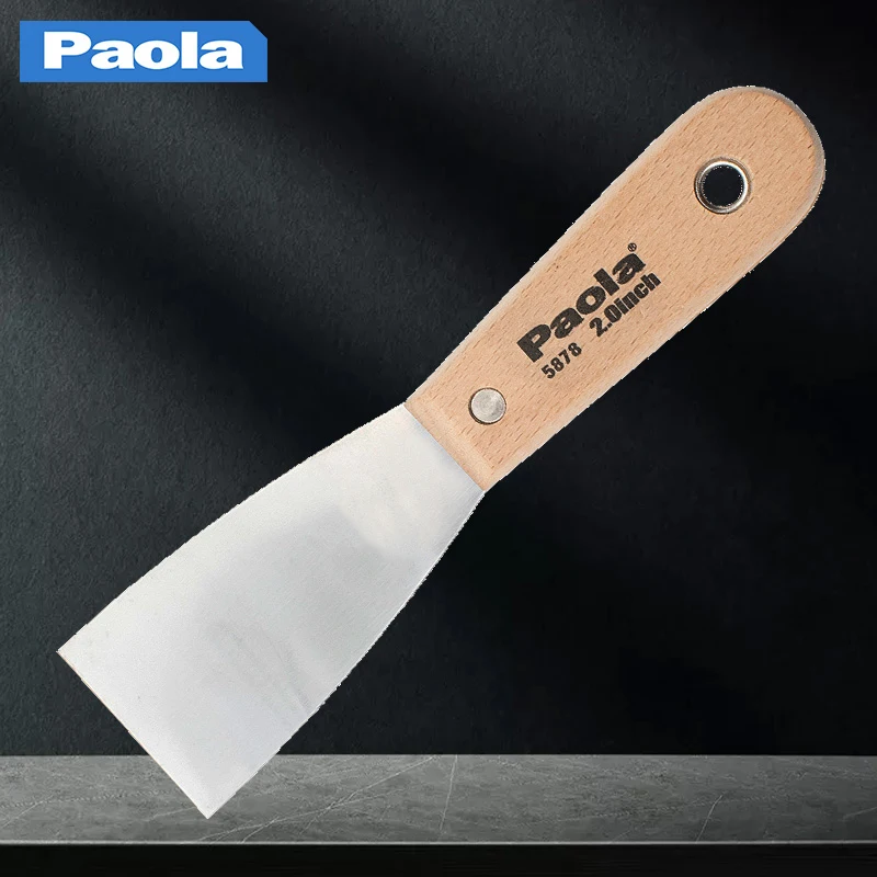 Paola wood handle putty knife 2-inch stainless steel scraper cleaning scraper