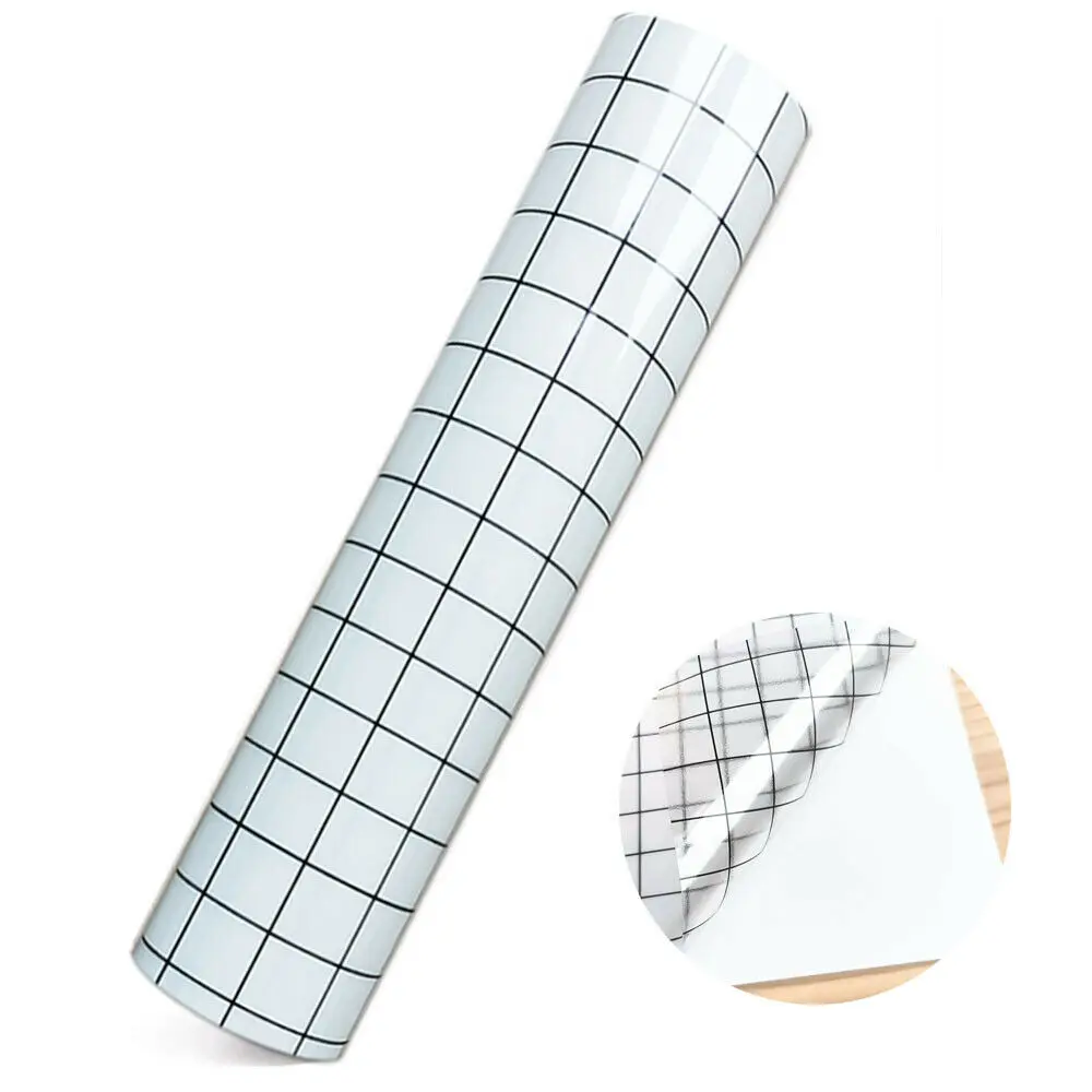 Adhesive Clear Transfer Paper Tape Sheet With Black Grid Lines High Viscosity Tack DIY cut Vinyl Decals to Glass Cups Decor