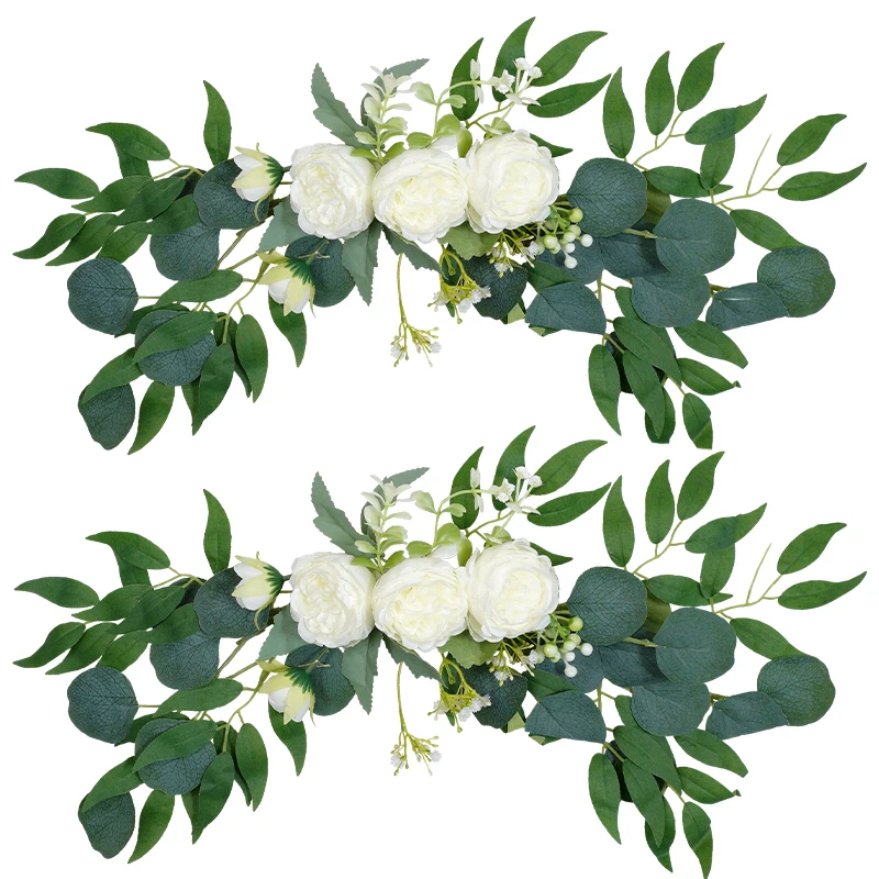 2pcs Artificial Plant Fake Flowers Home Living Room Wall European Wedding Lintel Silk Flower Wall Decoration Welcome Flower