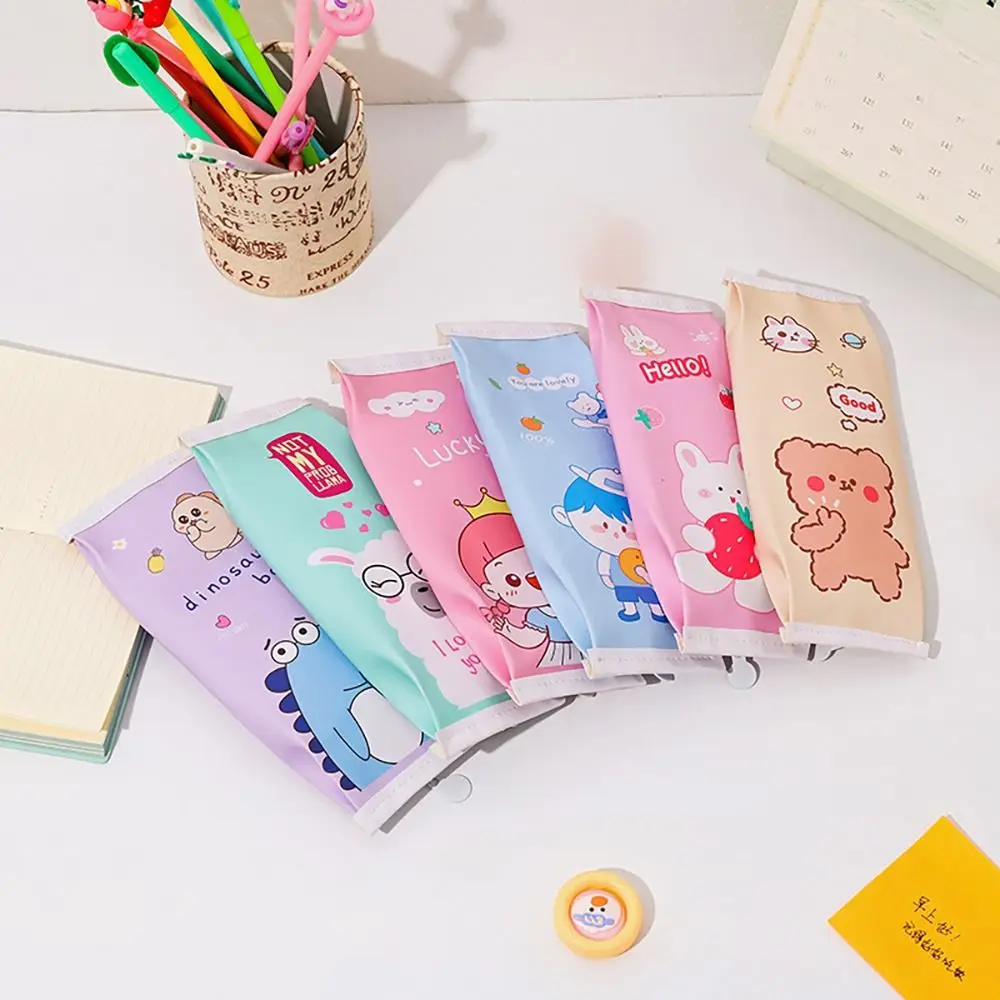 Cute PU Pen Bag Large Capacity School Office Supplies Pencil Case Gift Pen Storage Bag Student