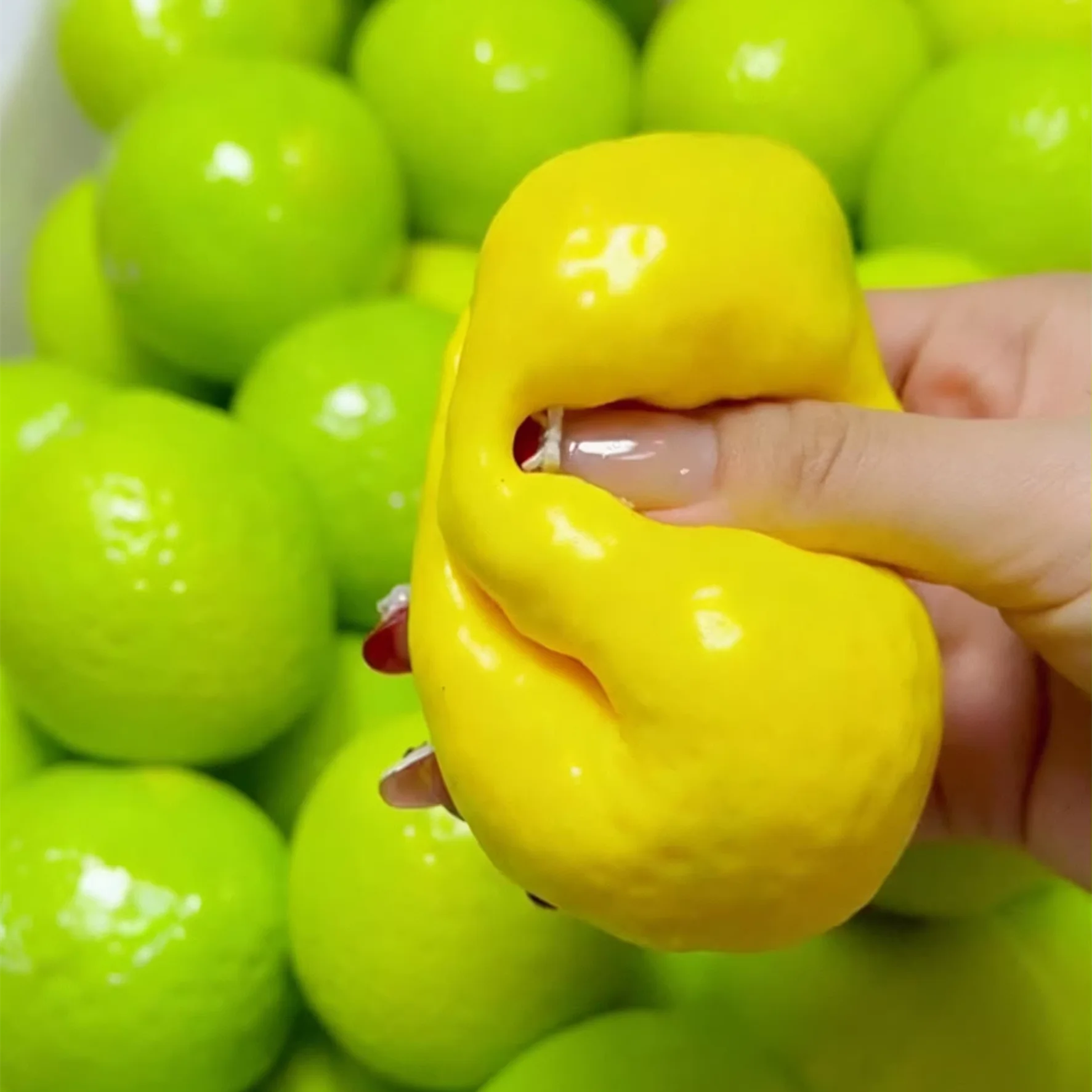

2026 New Handmade Crispy lemon Stress Ball Squeeze Toy, Color-Changing Mango Squishy Fidget Ball, ASMR Sensory Stress Relief Toy