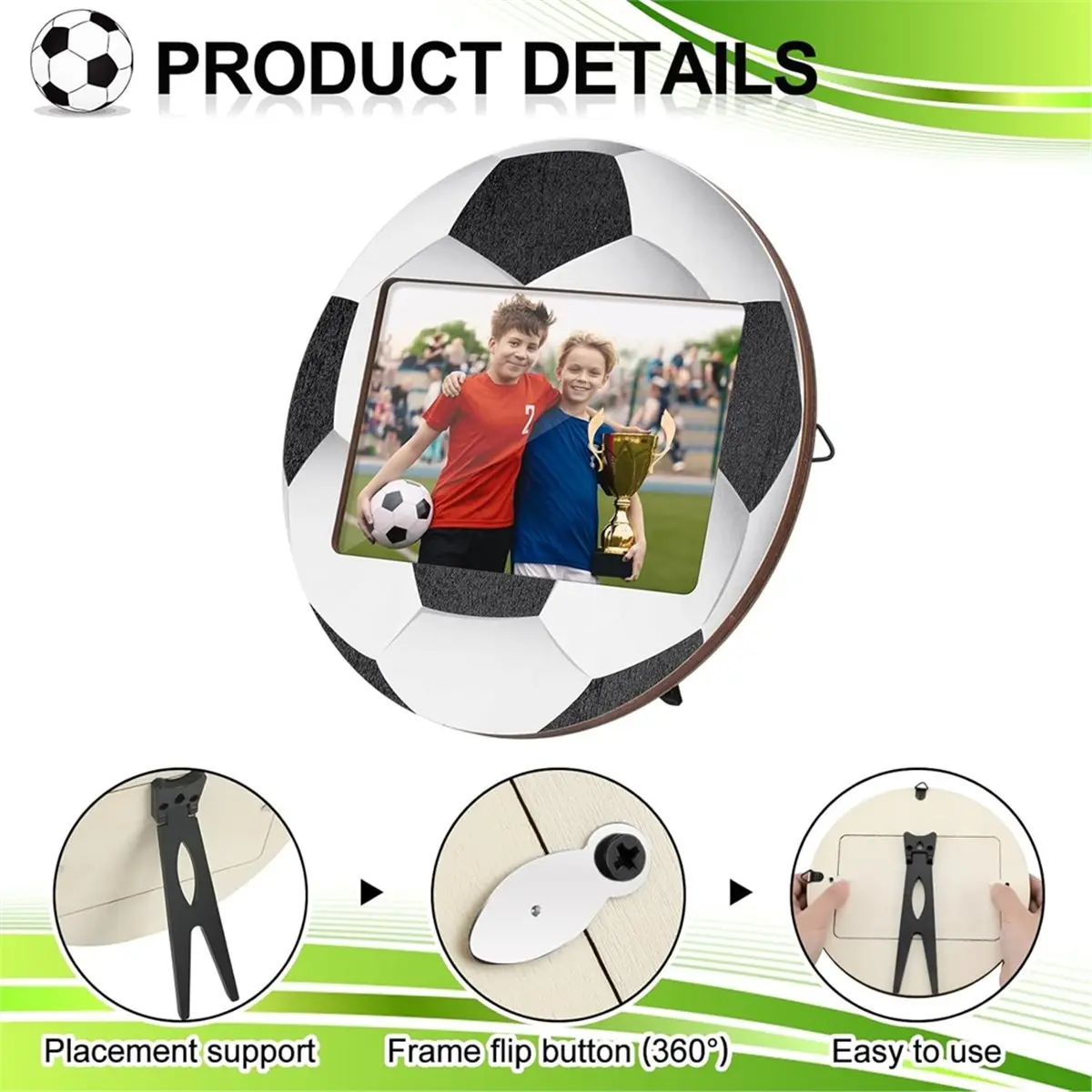 

3Pcs Sport Picture Frame Sport Themed Wooden Photo Frame Baseball Soccer Tabletop Picture Frame for Souvenirs
