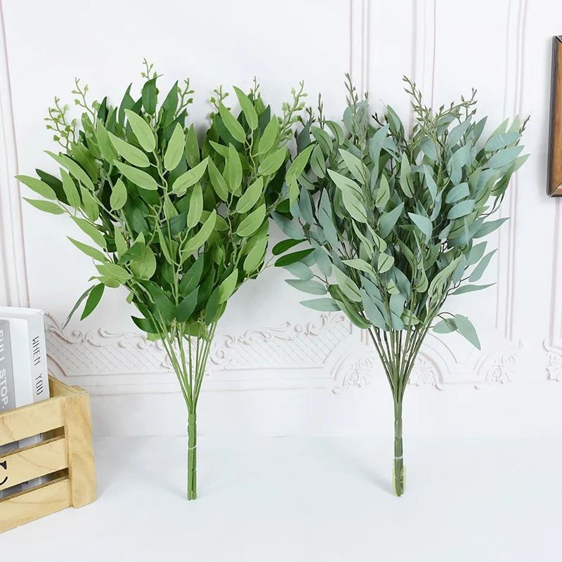 

Artificial Silk Willow Bouquet Fake Plant For Home Garden Vase Decoration Christmas Wedding Party DIY Wreath Decoration