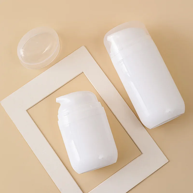 30pcs 50ml/100ML Vacuum Bottle PP Oval Lotion Subpackage Bottles Portable Travel Subpackage Essence Containers Wholesale