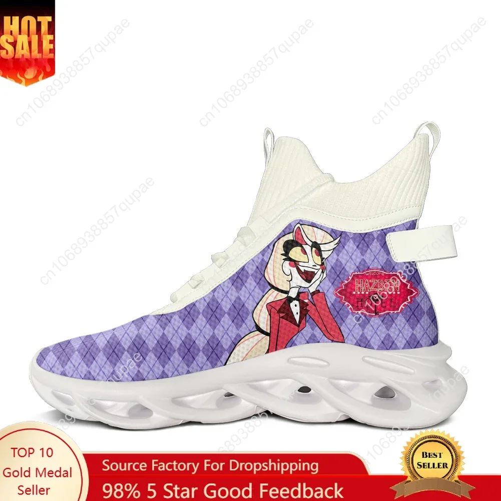

H-Hazbin Hotel High Top Sneakers Anime Manga Men Women Teenager Sports Running Shoes Sneaker Lace Up Mesh Footwear Custom Shoe
