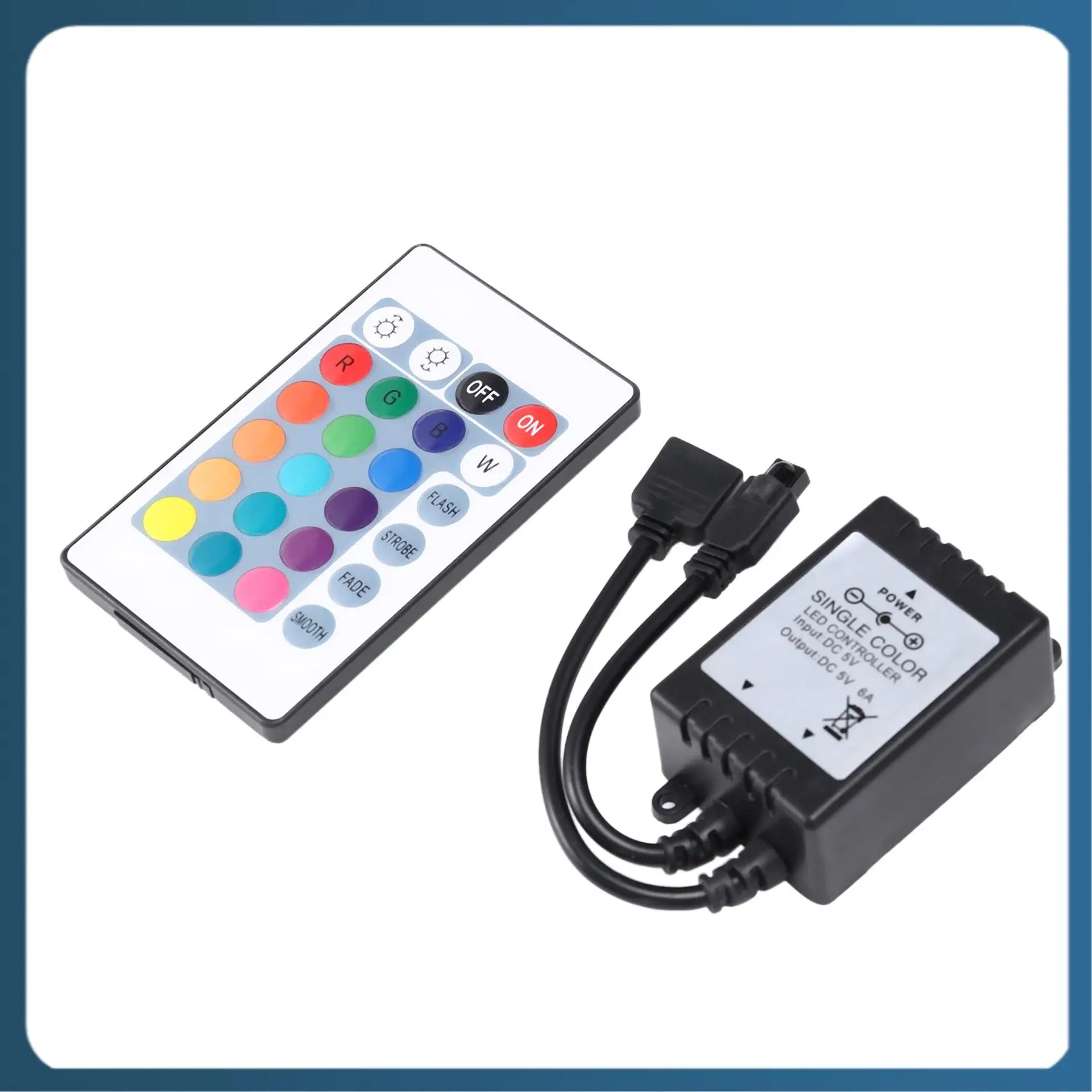 AB02 6W RGB LED Strip Light For TV Strip Light RGB Receiver Controller With 24 Key Remote Control Panel