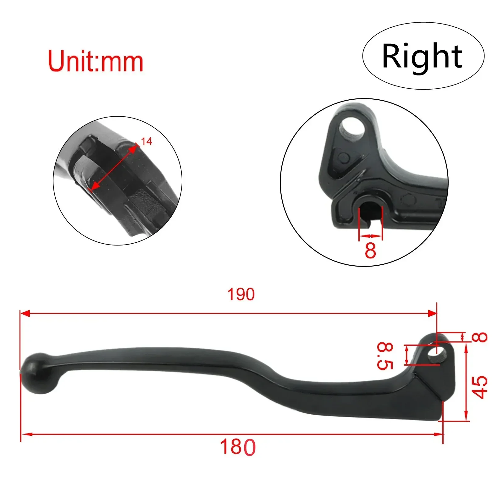 Brake Lever Handle Clutch Lever for Yamaha PW80 TTR90 TTR110 TTR125 TW200 RT100 MX 100 175 YZ80 YZ100 YZ125 YZ250 BW200 TT250