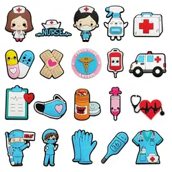 20Pcs Doctor Series Shoe Charms For Clogs Shoe DIY Decoration Premium Quality Popular Charms Accessories Bubble Slides Sandals