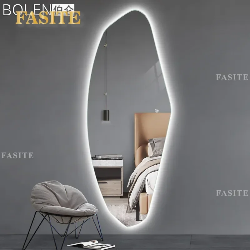 For Home Decor Creative LED Decorative Mirror Irregular Wall Mounted Full Body Dressing Mirror for Clothing Store Fitting