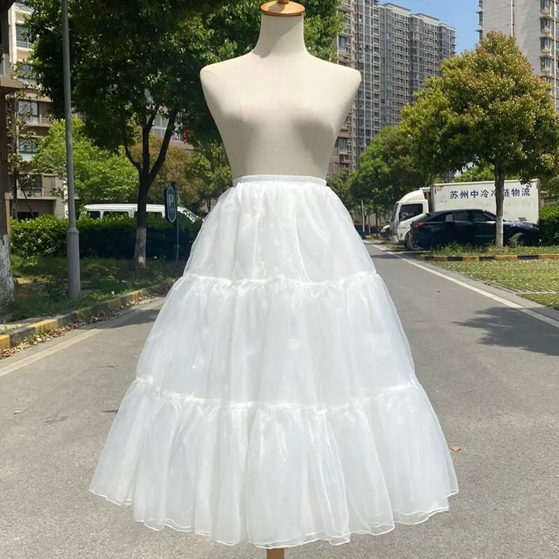 MAGOOG Lolita Witte Rok Vrouwen Dagelijks Gewelddadige Zacht Garen Zonder Been Lange Petticoat Cosplay Puffy Tutu Rok Onder Trouwjurken