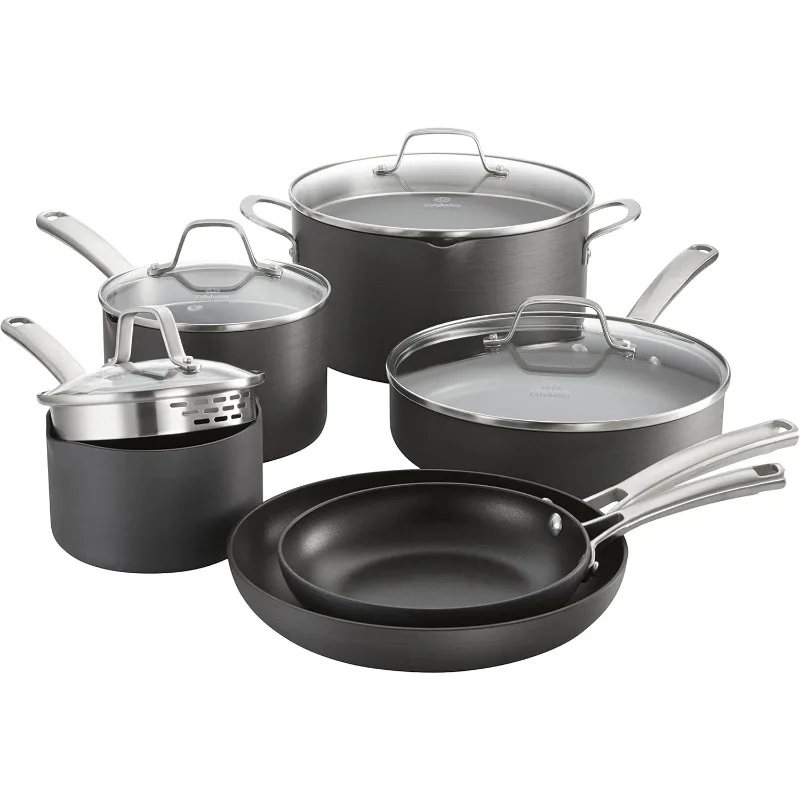 Classic Nonstick Cookware Set, 10-piece, Grey (1945597)