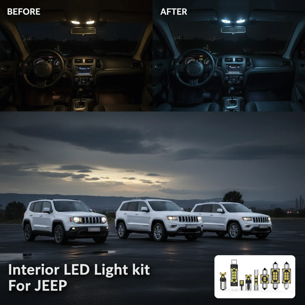 For JEEP Renegade Liberty Cherokee Patriot Compass Commander Grand Cherokee Wrangler Car Interior Light LED Kit White Canbus