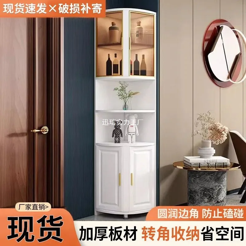 Solid wood corner cabinet triangle cabinet side cabinet Storage storage rack Living room Bedroom right angl