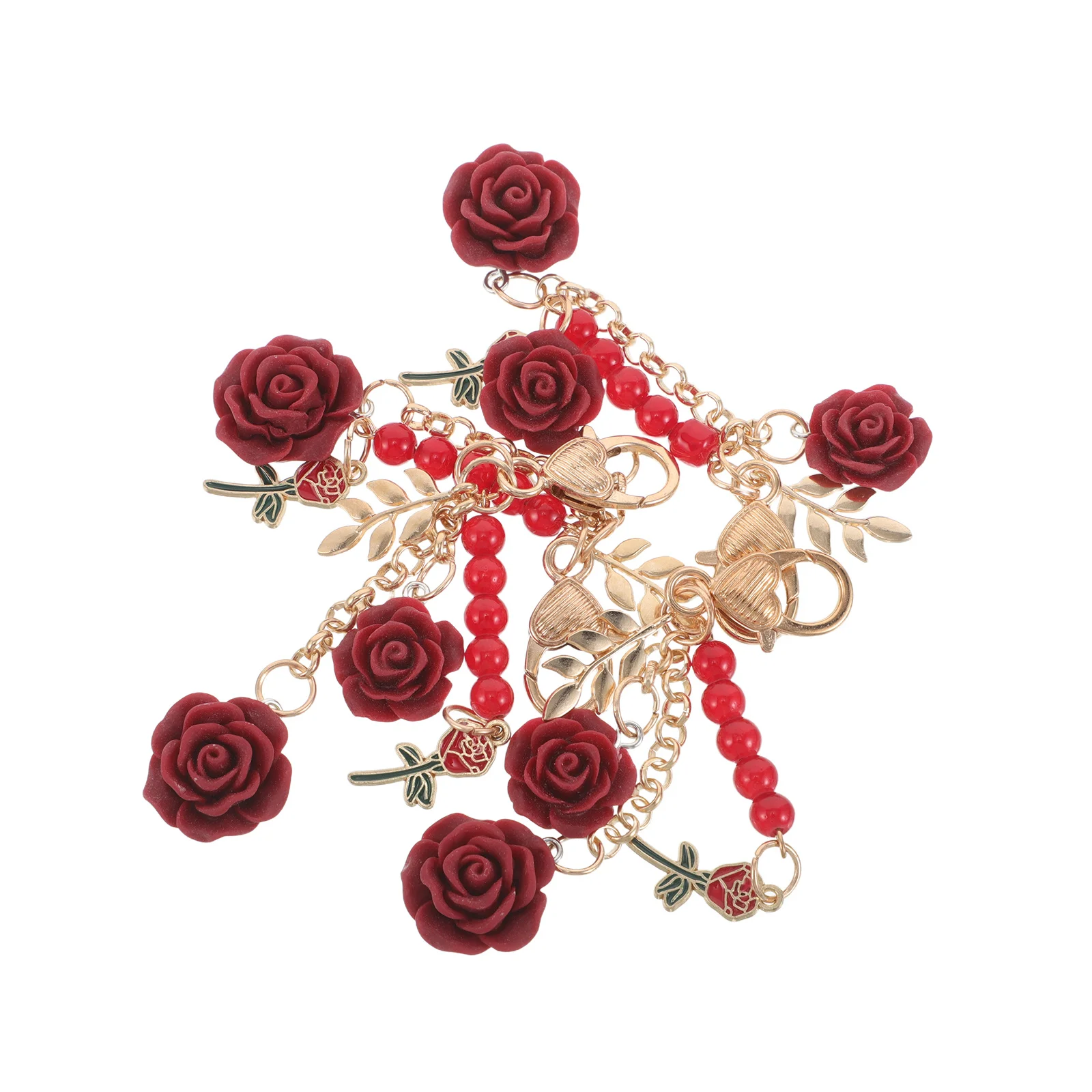 

4 Pcs Keychain for Ornaments Bag Pendant Hanging Decoration Handbag Car Decorative Chains Red Backpack