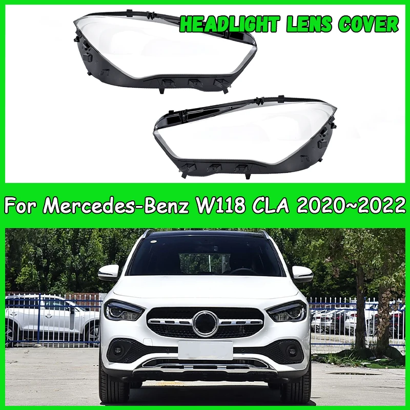 

For Mercedes-Benz W118 CLA 2020 2021 2022 Car Headlight Lens Cover Headlamp Shade Head Lamp headlight lamp cover car accessories