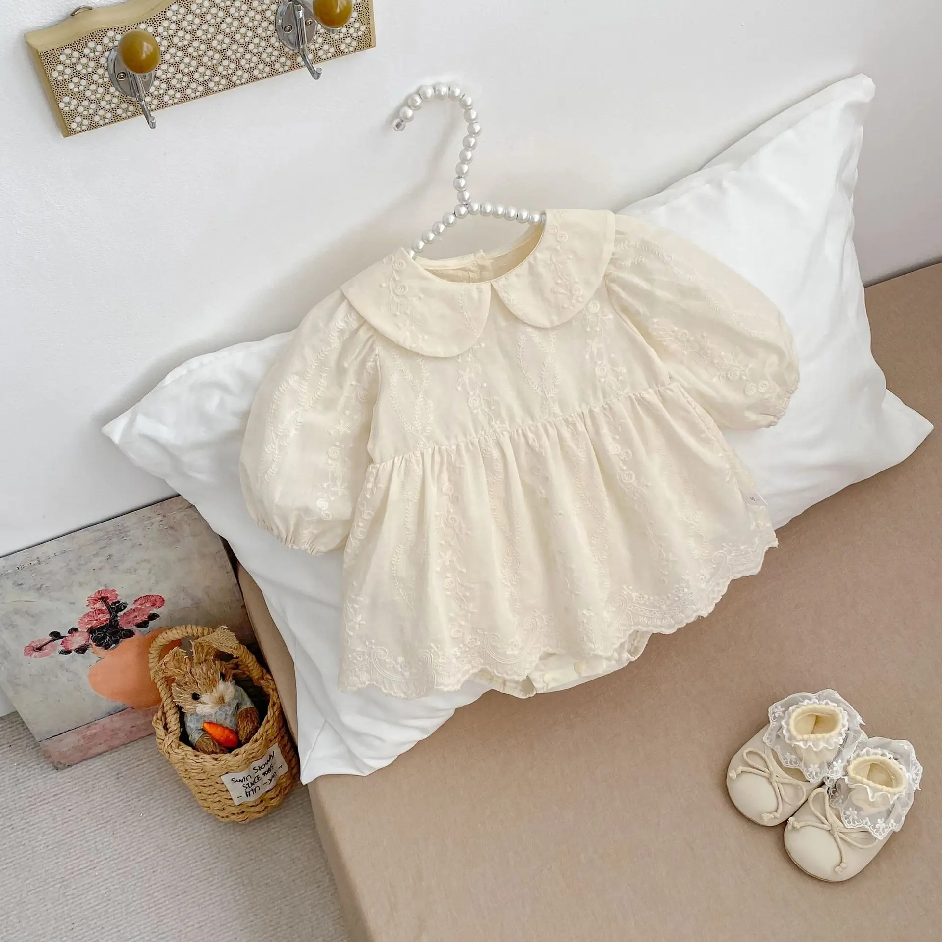 Baby Spring Dress 2026 New Jumpsuit for Girls, Stylish Princess Dress, Romper Hundred Day Old Fart Skirt, Crawling Suit