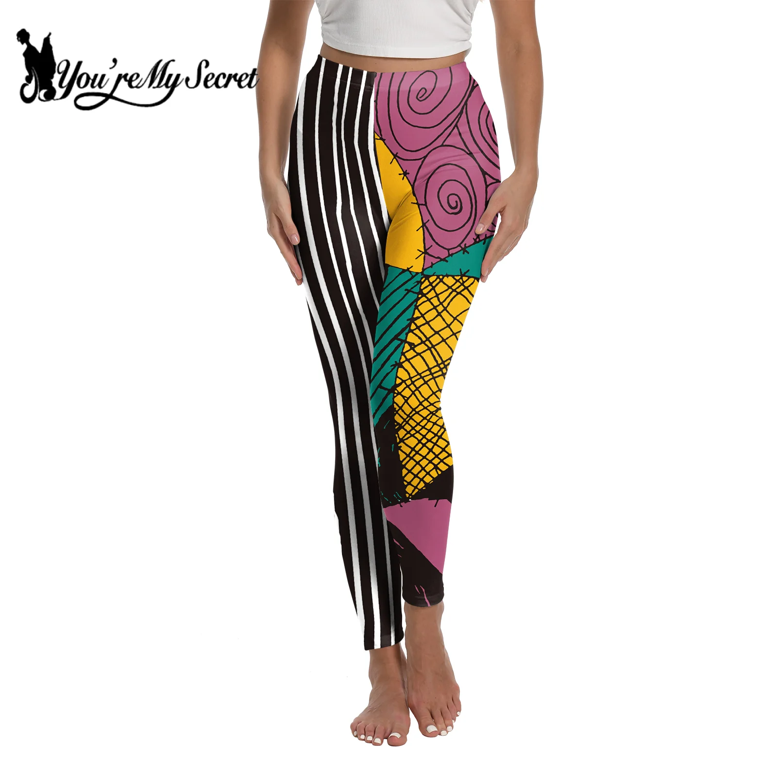 [أنت سريتي] جديد هالوين تأثيري أنيمي فيلم سالي طماق للنساء بنطلون يوم الموتى السراويل القوطية