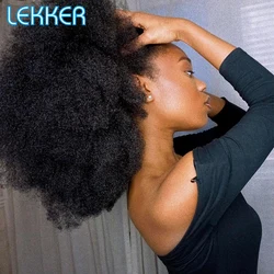 Lekker Short Pixie Afro Kinky Wave Curly Bob 100% Human Hair Wigs For Women Brazilian Remy Hair Fluffy Colored Full Machine Wigs