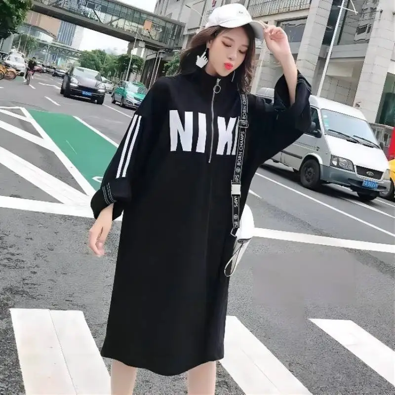 Long Sleeve Loose Large Big Add Size Women Clothing Tops Hoody Ladies Sweatshirt Autumn Outfits Oversized Hoodies Dress Coat