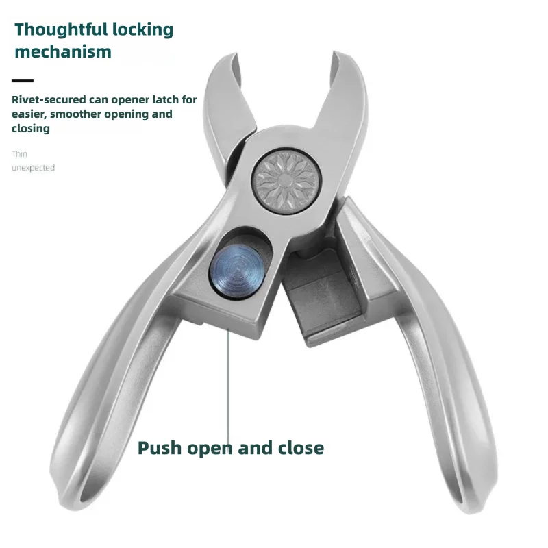 Cortauñas pequeño y de gran apertura, mecanismo antisalpicaduras, cortaúñas de acero inoxidable con proceso de polvo, 1 Uds.