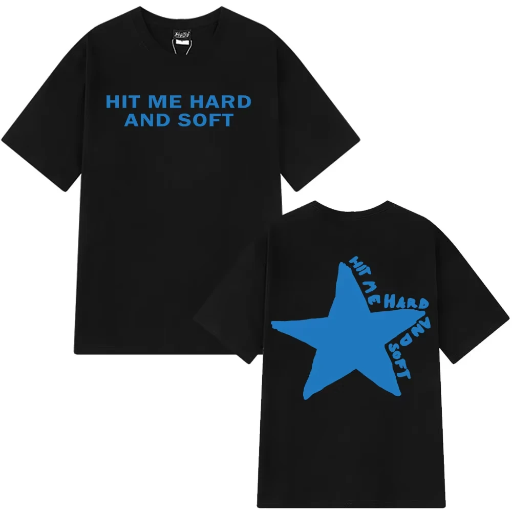 

Hit Me Hard and Soft 2025 Tour Летняя модная футболка с короткими рукавами Эстетическая модная хлопковая футболка Мужские и женские футболки Топ