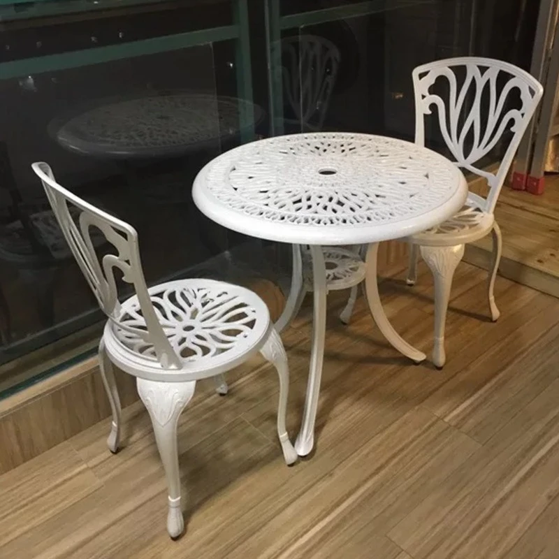 Outdoor courtyard cast aluminum three-five-piece open-air outdoor garden wrought iron table and chair furniture balcony