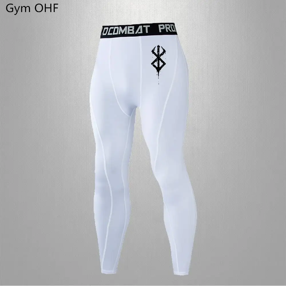 Quick Dry Leggings Men Gym Running Jogging Pants Elastic Skinny Sports Trousers Compression Tights Mens Anime Berserk Guts