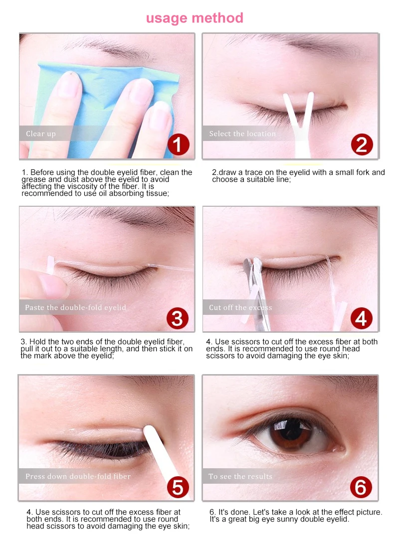 1/3/5set strisce adesive bifacciali trasparenti invisibili in fibra adesivi a doppia palpebra elasticità naturale di lunga durata