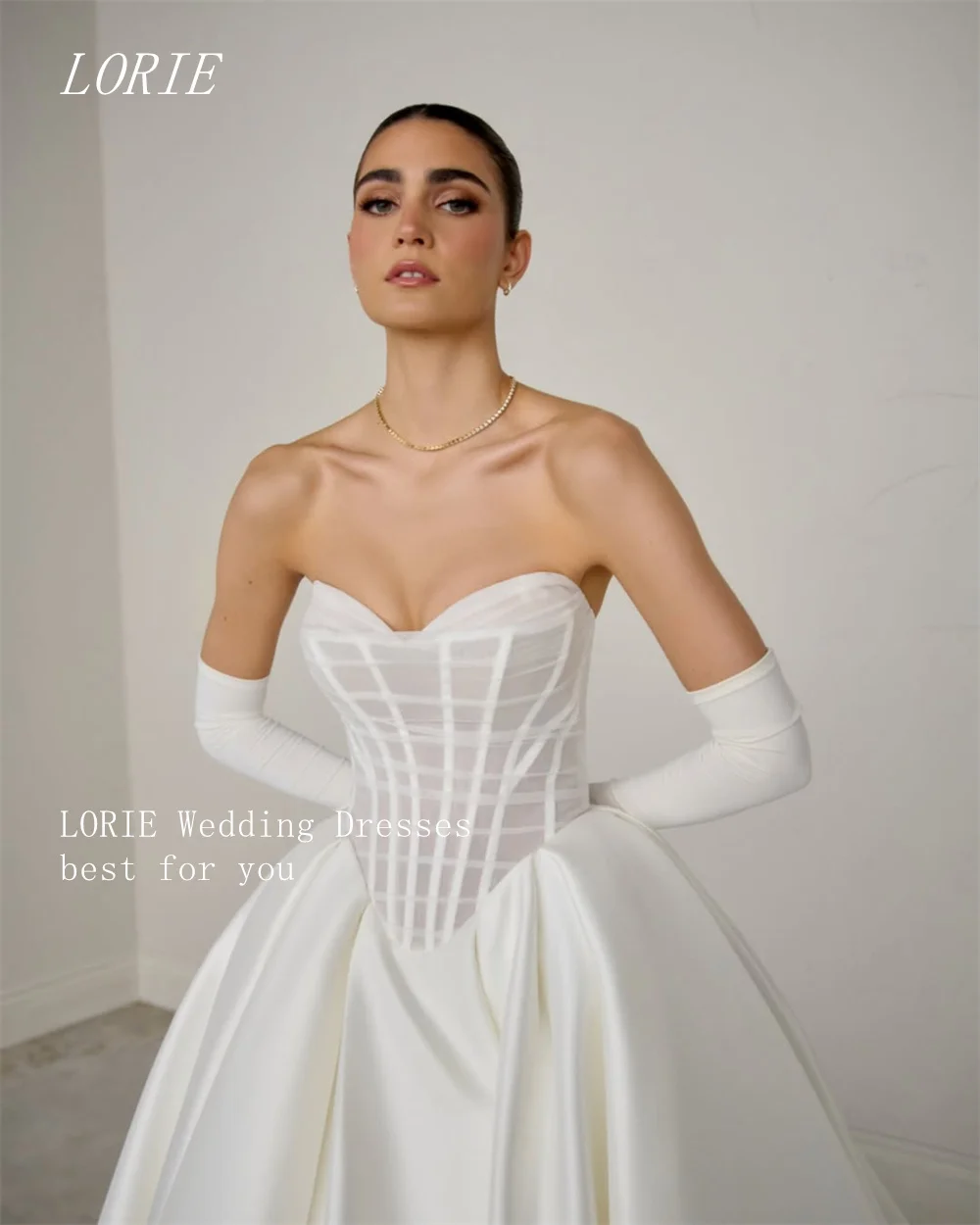 

LORIE Luxury A Line Civil Wedding Dress Gala Pleat Sweetheart Bridal Dresses Corset Engagement Wedding Gown Customized 2026