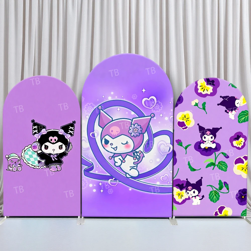 

Sanrio Kuromi Purple Magic Style Arch Backdrop Cover Charming Festive Scene For Kids Birthday Baby Shower Photo Booth Decor