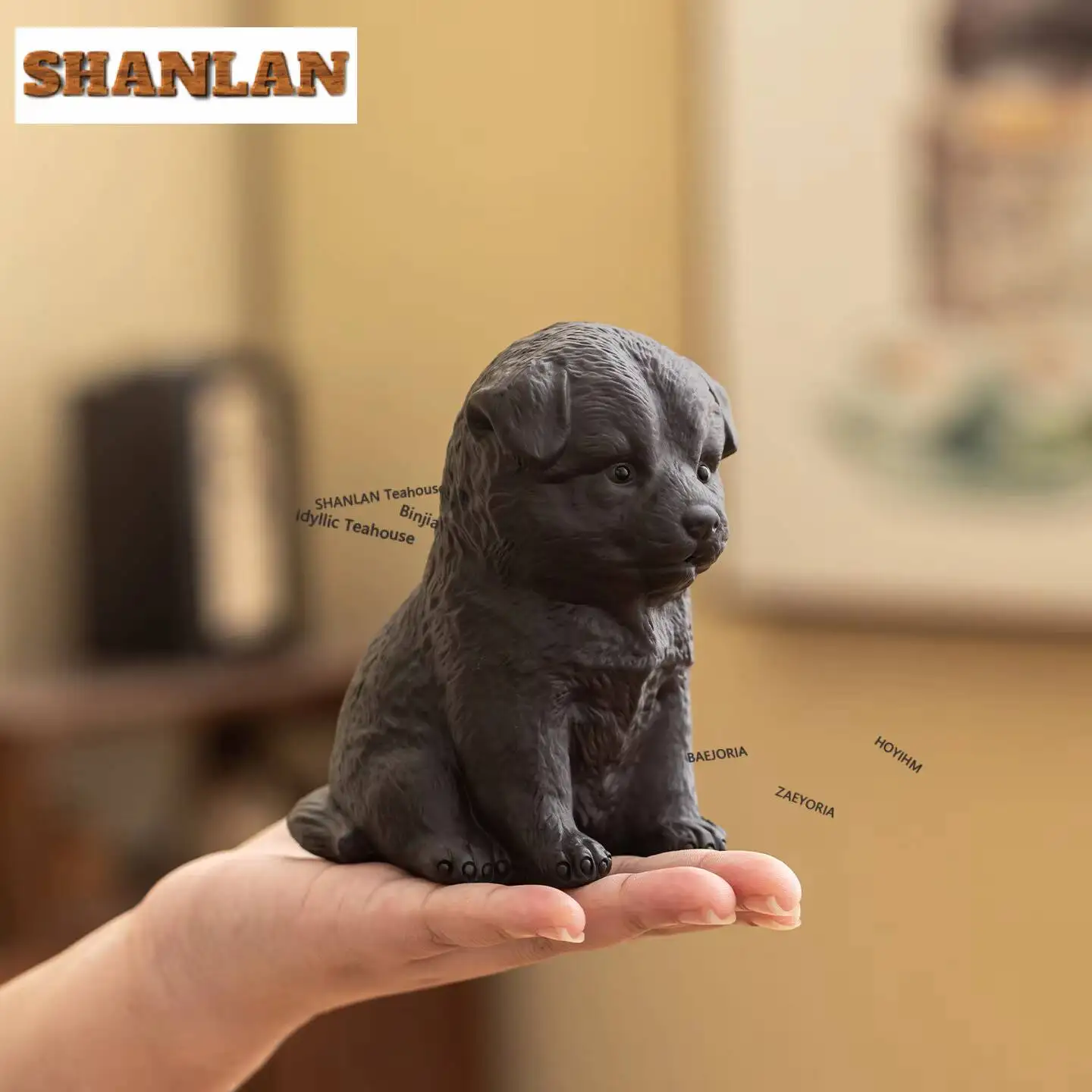 Purple Sands Cute Dog Tea Pet Antique Flowerpot Landscaping Tea Figurine Play Toys Tea Statue Ornaments Can Be Raised Collection