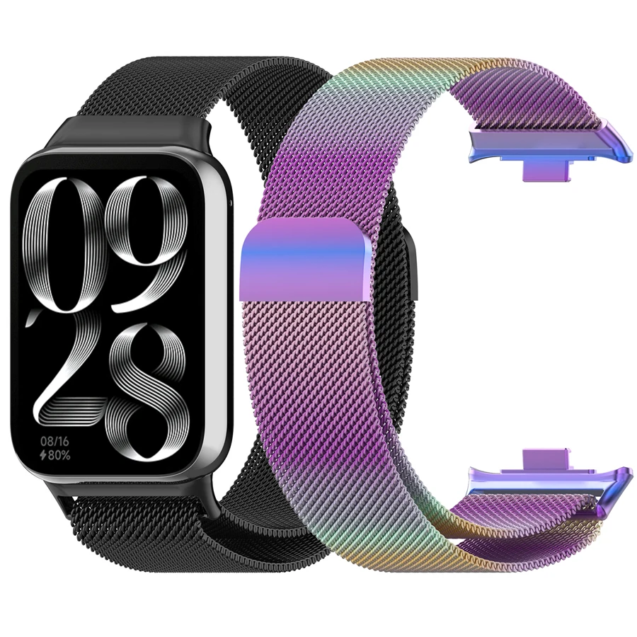 Stainless Steel Strap For Xiaomi Mi Band 10/9/8 Pro Watch Bracelet Metal Magnetic Buckle Band for Redmi Watch 4 5 6 Watchband