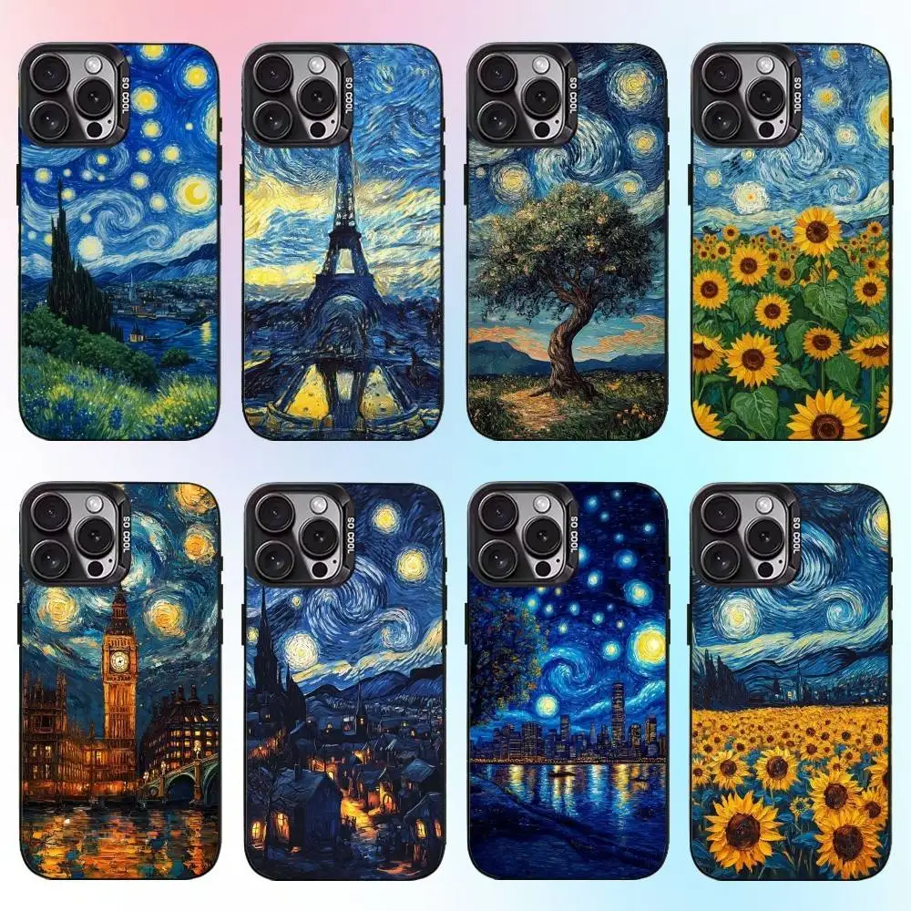 

van Gogh The Starry Night Phone Case For iPhone17,16,15,14,13,12,11 Plus,Pro Max Black Candy Matte Shockproof Cover