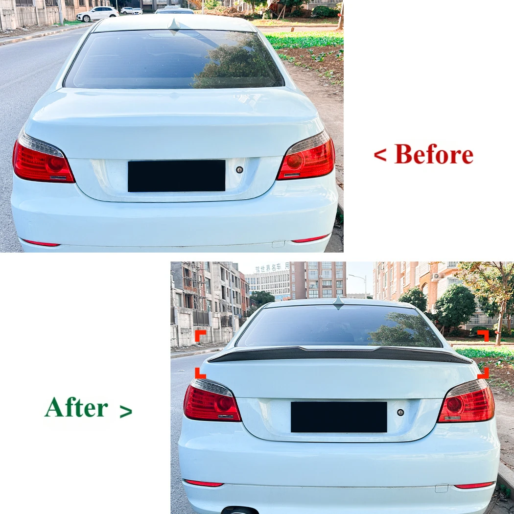 E60 Tail Wing Body Kits PSM Style Rear Trunk Roof Spoiler Splitter Trim For BMW 5 Series E60 520i 520d 525i 530i 530d 2004-2010