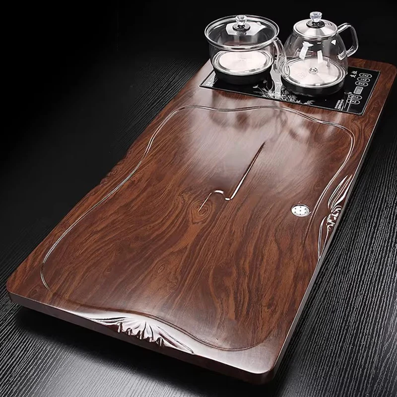 Rectangle Serving Tea Tray Wooden Decorative Accessories Pot Valet Tea Tray Drip Drainage Long Bandeja Madera Home Products