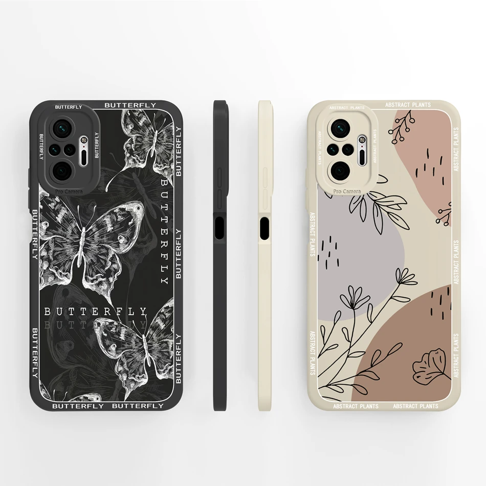 For Xiaomi Redmi Note 10 Pro Max Phone Case Butterfly Candy Back Cover For Redmi Note 10Pro 10ProMax Liquid Silicone Protectors