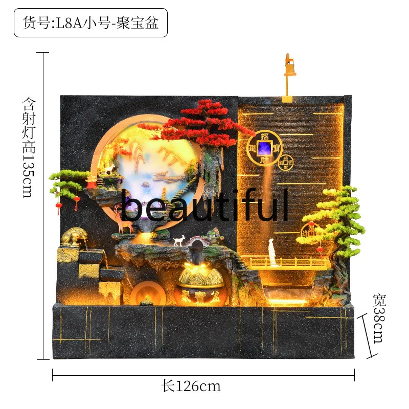 Flowing water screen, fountain double-sided living room office shop hotel villa courtyard water feature