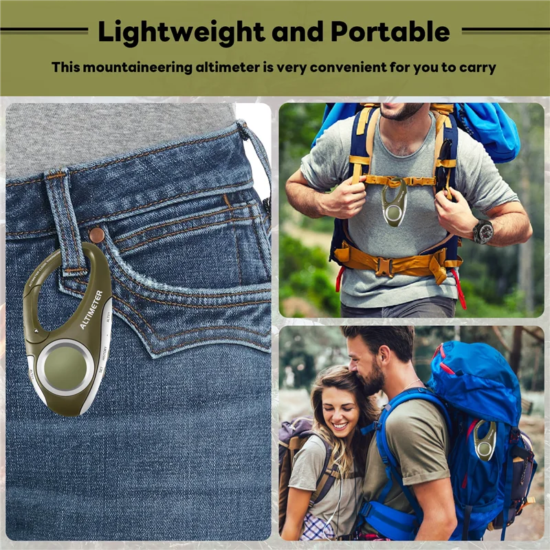 A61Z 전자 고도계 카라비너 ​​고도계 휴대용 온도계 야외 낚시 일기 예보 모드 미터 야외 Gad
