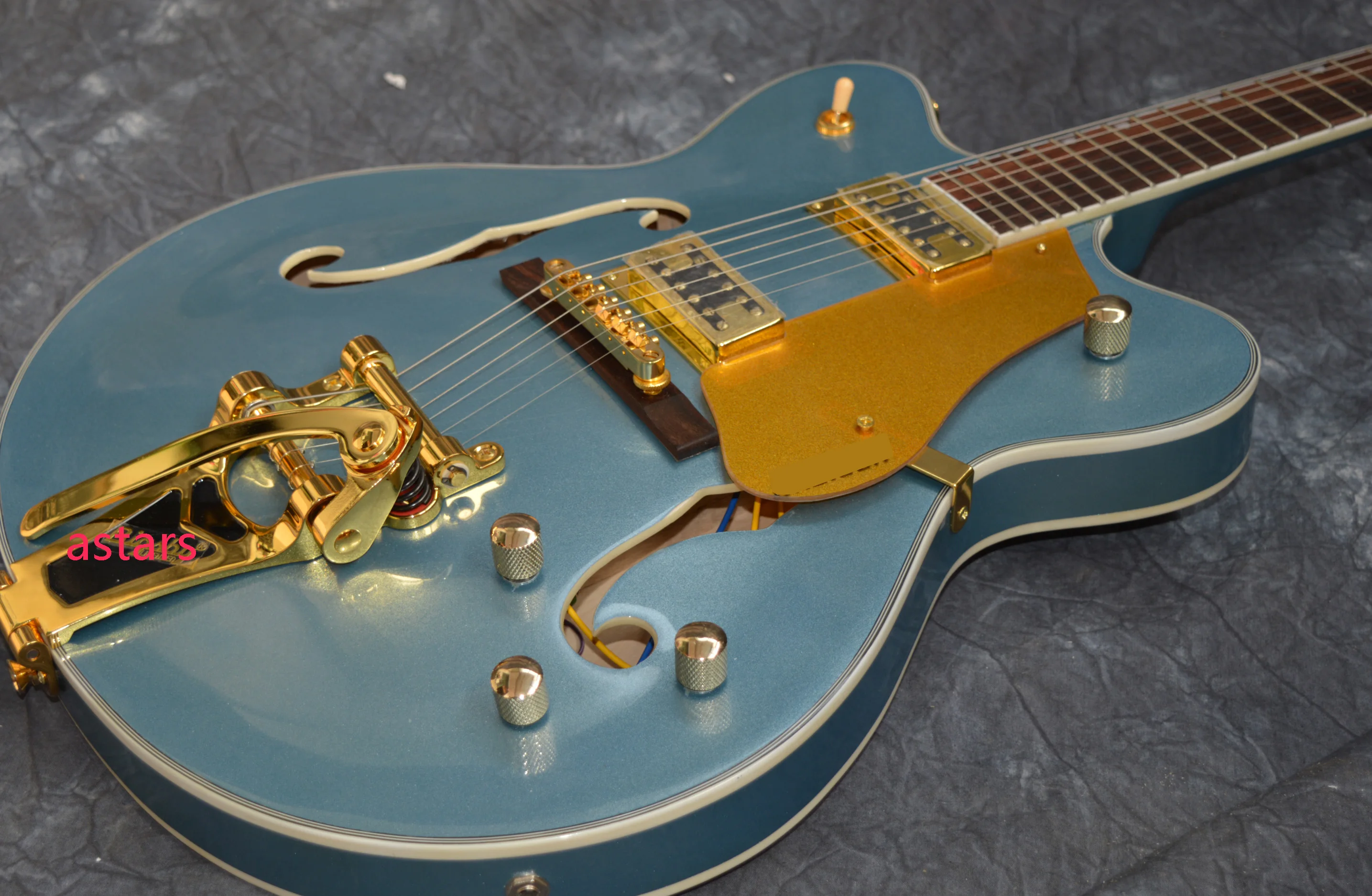 Jazz Semi Hollow Body Electric Guitar Blue Free Delivery